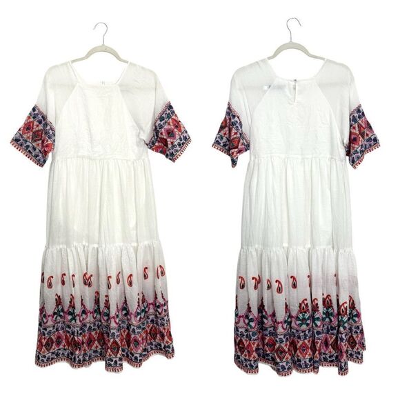 RARE! Christy Dawn Embroidered White Maxi dress - Picture 1 of 10